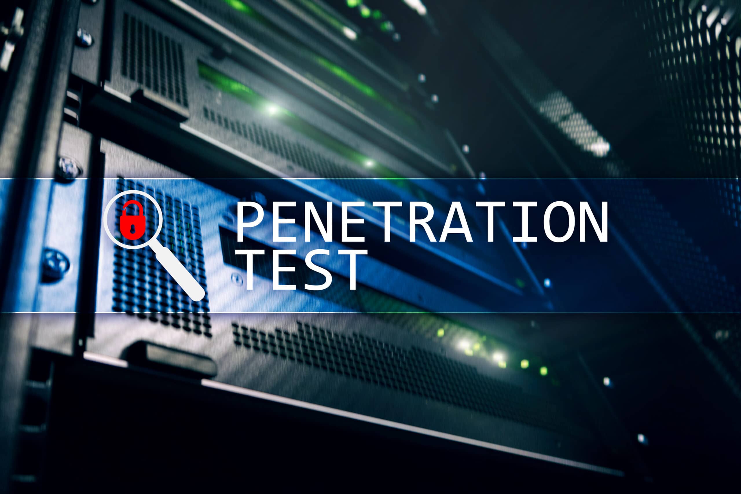 Spooky hi-tech background with words "penetration test."